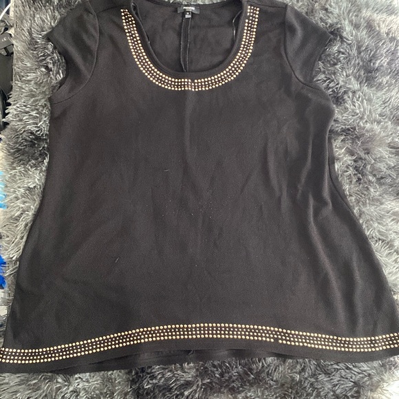 Premise Dresses & Skirts - Premise black and golden beads mini t-shirt dress blouse